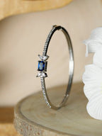 Priyaasi Women Elegant Blue Stone Silver Plated Bracelet - Noz2Toz