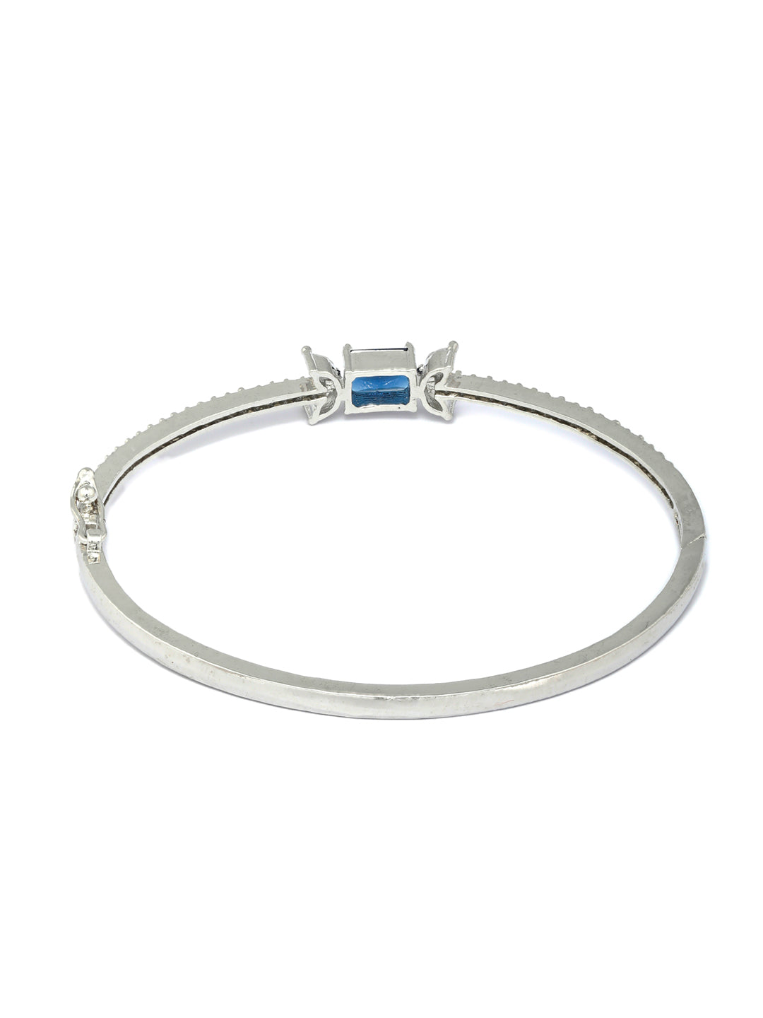 Priyaasi Women Elegant Blue Stone Silver Plated Bracelet - Swadesiicart