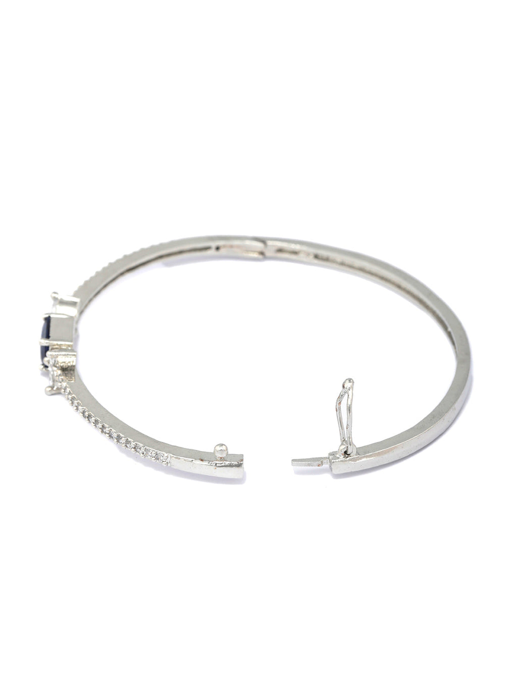 Priyaasi Women Elegant Blue Stone Silver Plated Bracelet - Swadesiicart