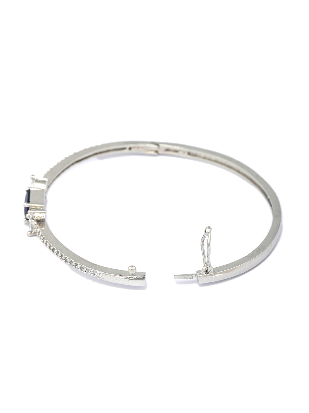 Priyaasi Women Elegant Blue Stone Silver Plated Bracelet - Swadesiicart