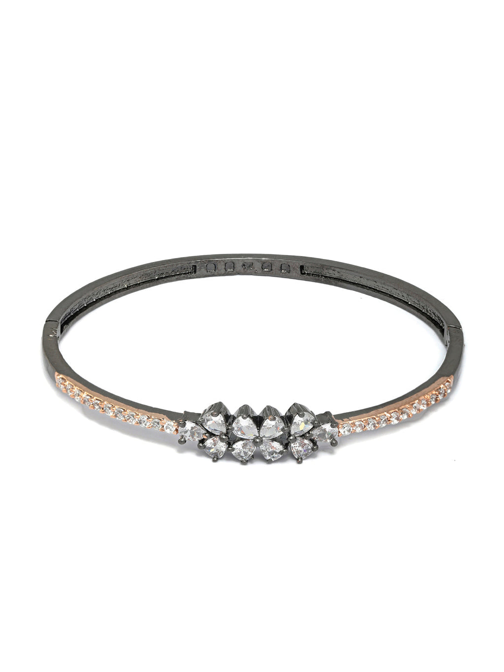Priyaasi Women Dual Toned Mini Flower American Diamond Bracelet - Swadesiicart