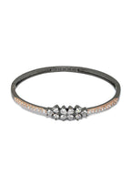 Priyaasi Women Dual Toned Mini Flower American Diamond Bracelet - Swadesiicart