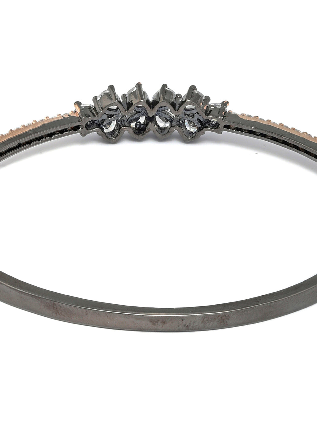 Priyaasi Women Dual Toned Mini Flower American Diamond Bracelet - Swadesiicart