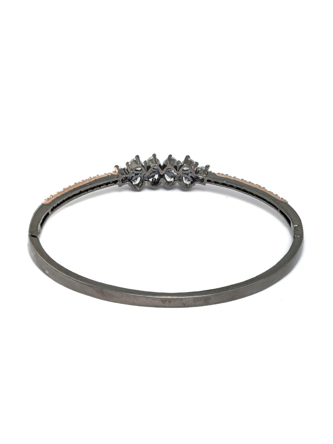 Priyaasi Women Dual Toned Mini Flower American Diamond Bracelet - Swadesiicart