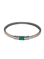 Priyaasi Women Green Stone Studded American Diamond Bracelet - Swadesiicart