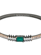 Priyaasi Women Green Stone Studded American Diamond Bracelet - Swadesiicart