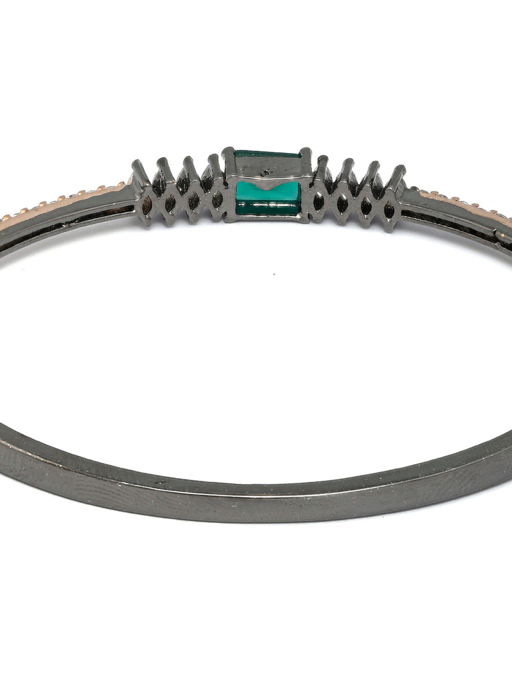 Priyaasi Women Green Stone Studded American Diamond Bracelet - Swadesiicart
