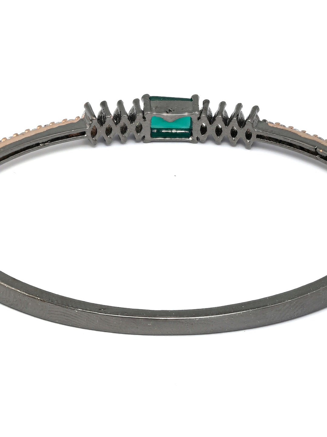 Priyaasi Women Green Stone Studded American Diamond Bracelet - Swadesiicart