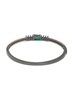 Priyaasi Women Green Stone Studded American Diamond Bracelet - Swadesiicart