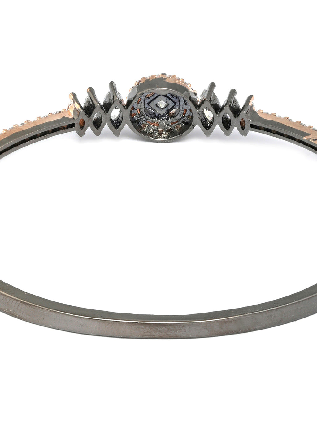 Priyaasi Women Dual Toned American Diamond Floral Bracelet - Swadesiicart