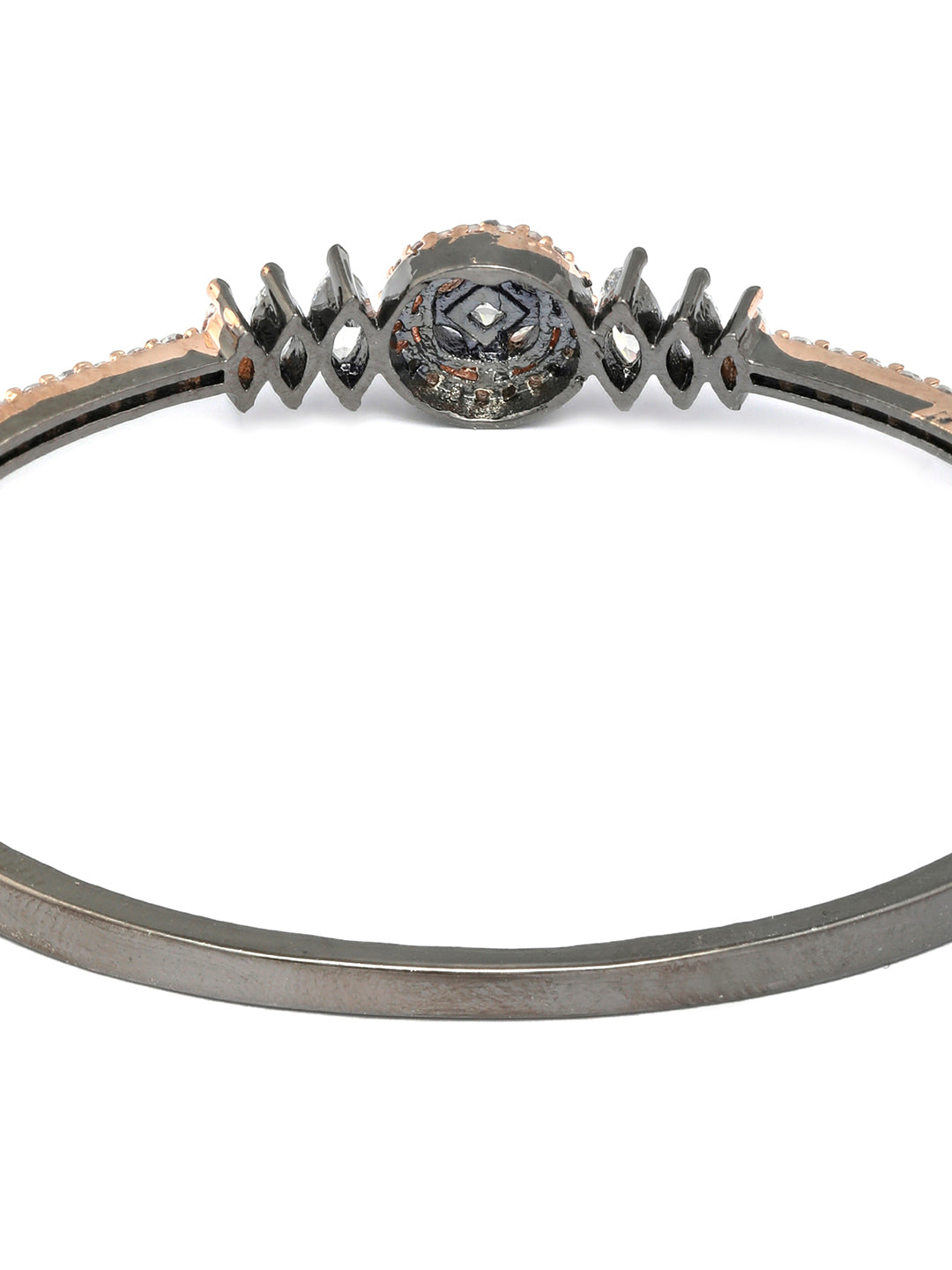 Priyaasi Women Dual Toned American Diamond Floral Bracelet - Swadesiicart