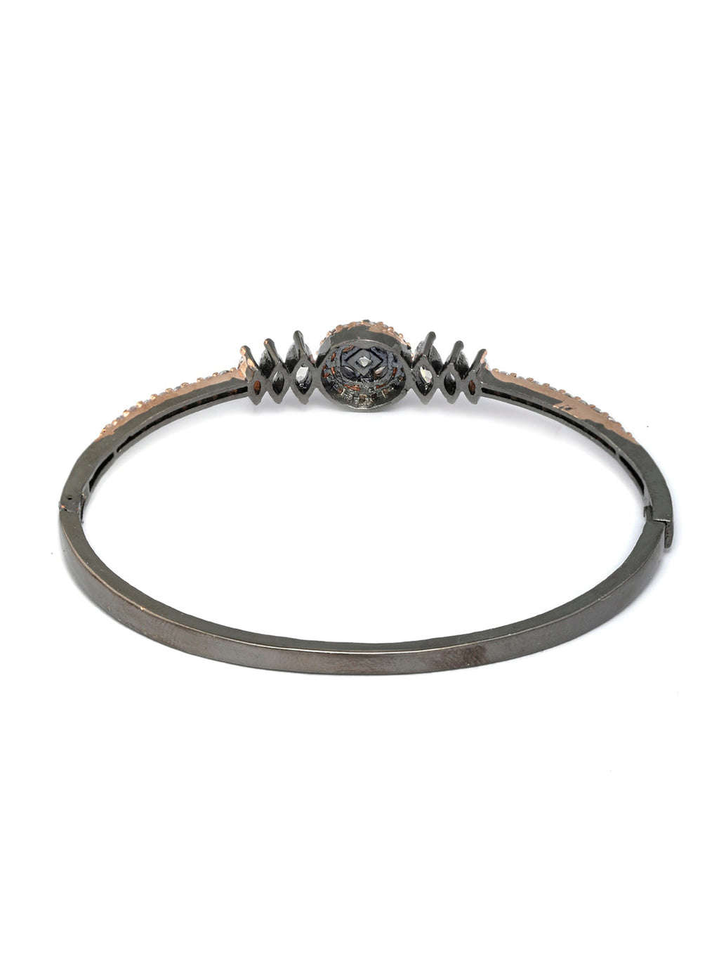 Priyaasi Women Dual Toned American Diamond Floral Bracelet - Swadesiicart