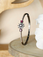 Priyaasi Women Dual Toned Floral American Diamond Bracelet - Noz2Toz