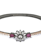 Priyaasi Women Dual Toned Floral American Diamond Bracelet - Swadesiicart