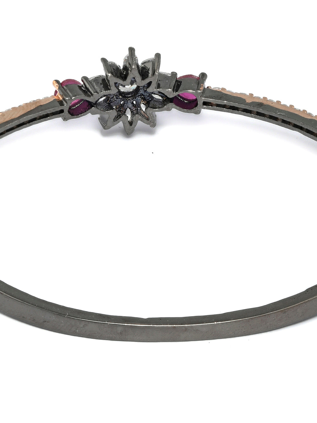 Priyaasi Women Dual Toned Floral American Diamond Bracelet - Swadesiicart