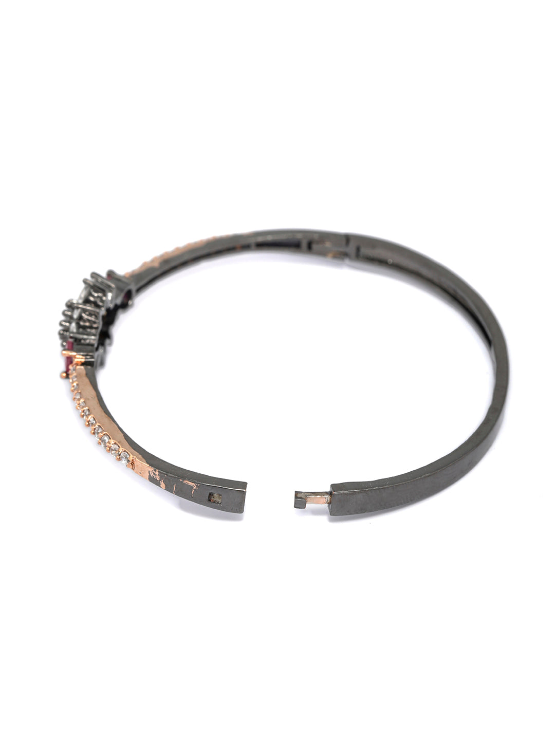 Priyaasi Women Dual Toned Floral American Diamond Bracelet - Swadesiicart