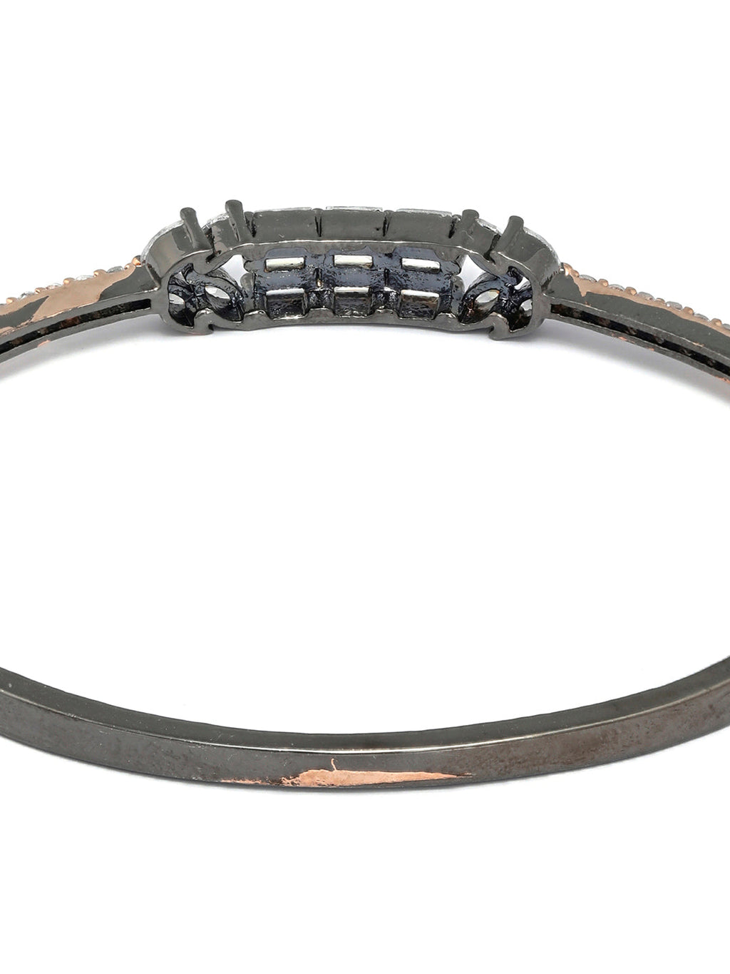 Priyaasi Women Dual Toned American Diamond Leaf Bracelet - Swadesiicart