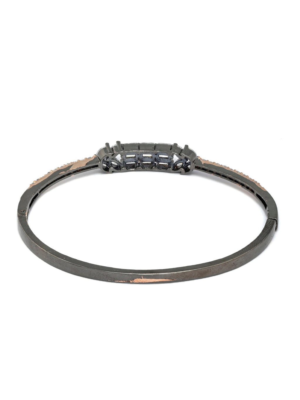 Priyaasi Women Dual Toned American Diamond Leaf Bracelet - Swadesiicart