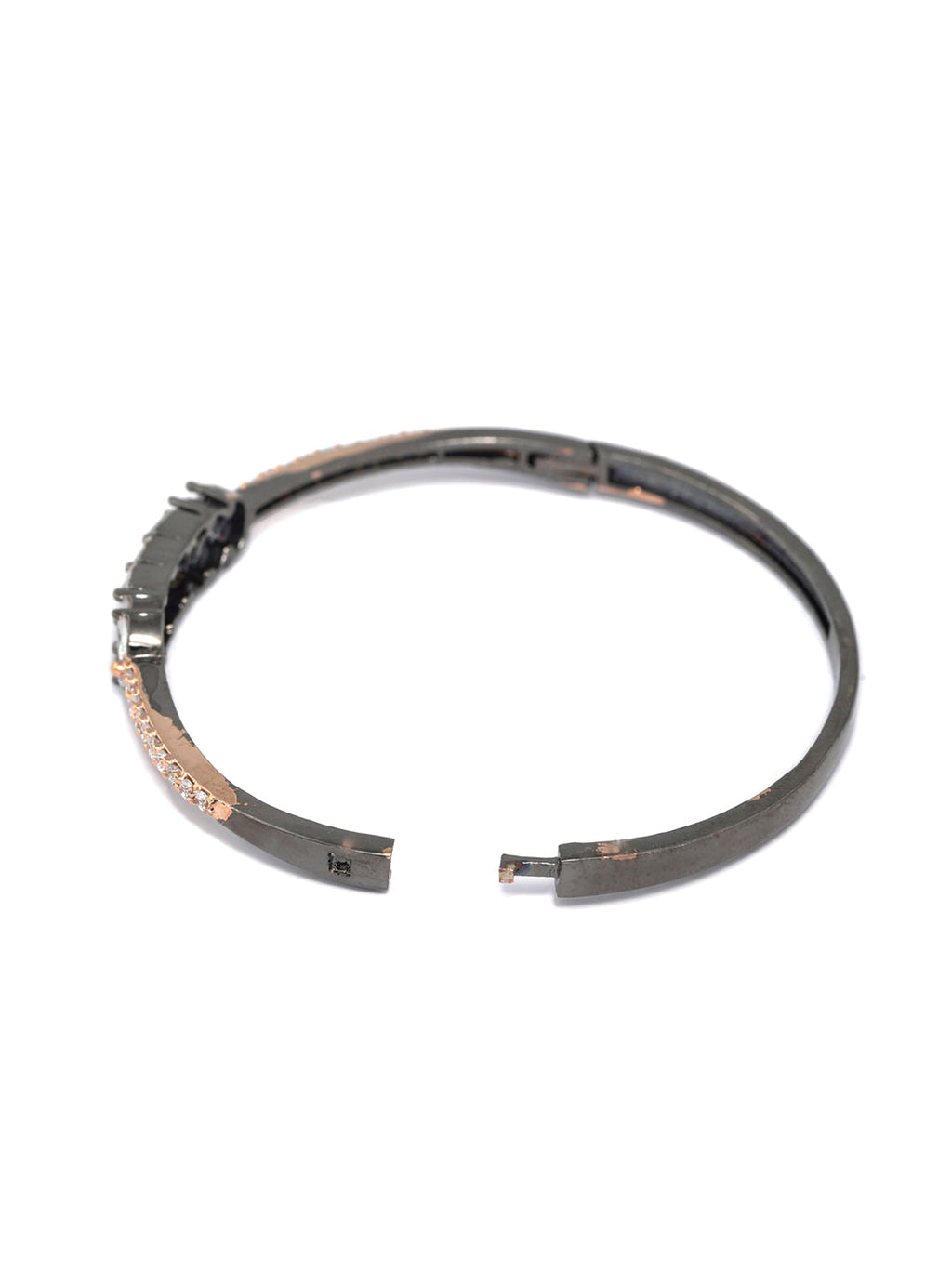 Priyaasi Women Dual Toned American Diamond Leaf Bracelet - Swadesiicart