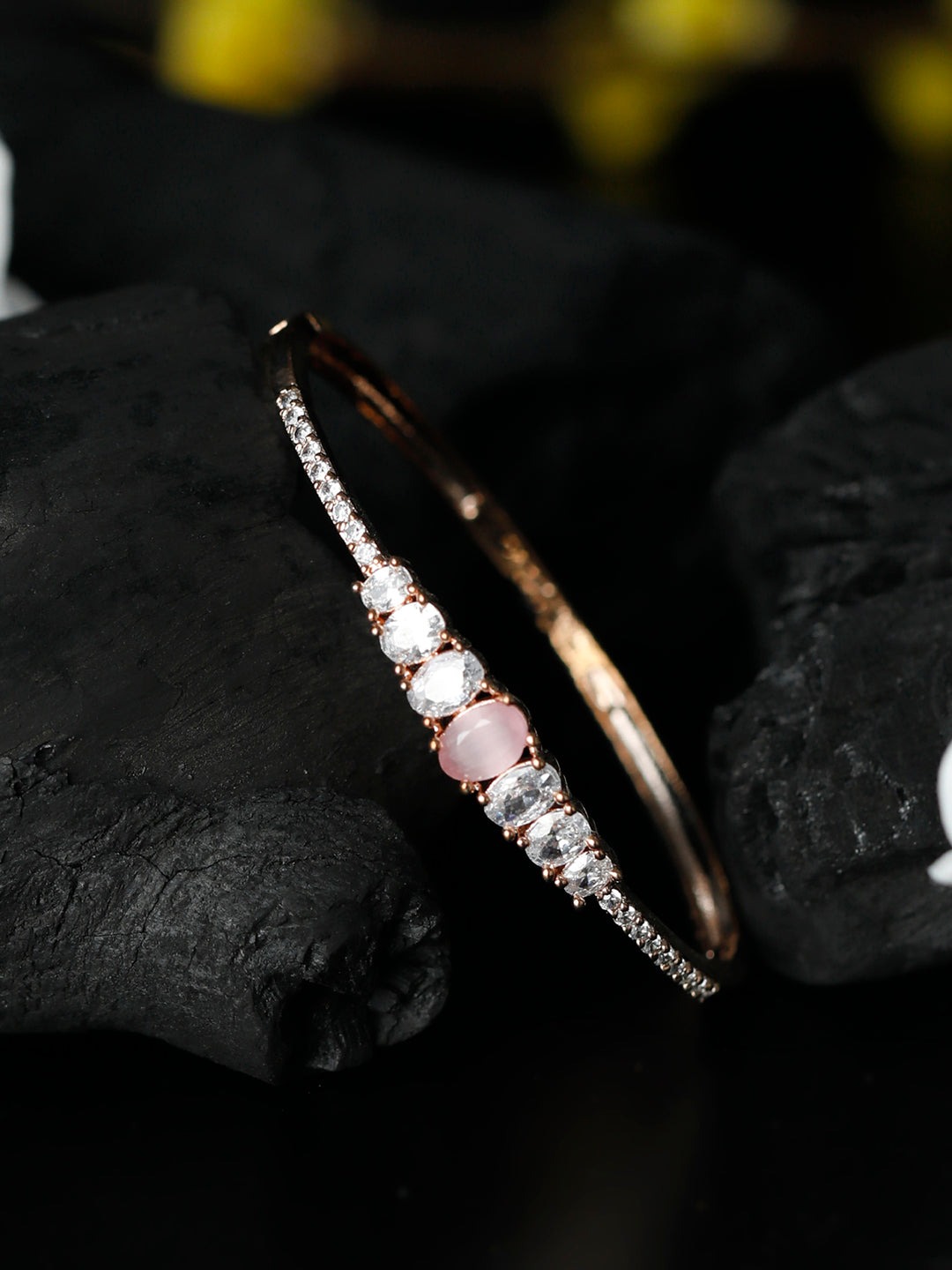 Priyaasi Women Pink Solitaire Rose Gold Bracelet - Noz2Toz