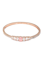 Priyaasi Women Pink Solitaire Rose Gold Bracelet - Swadesiicart