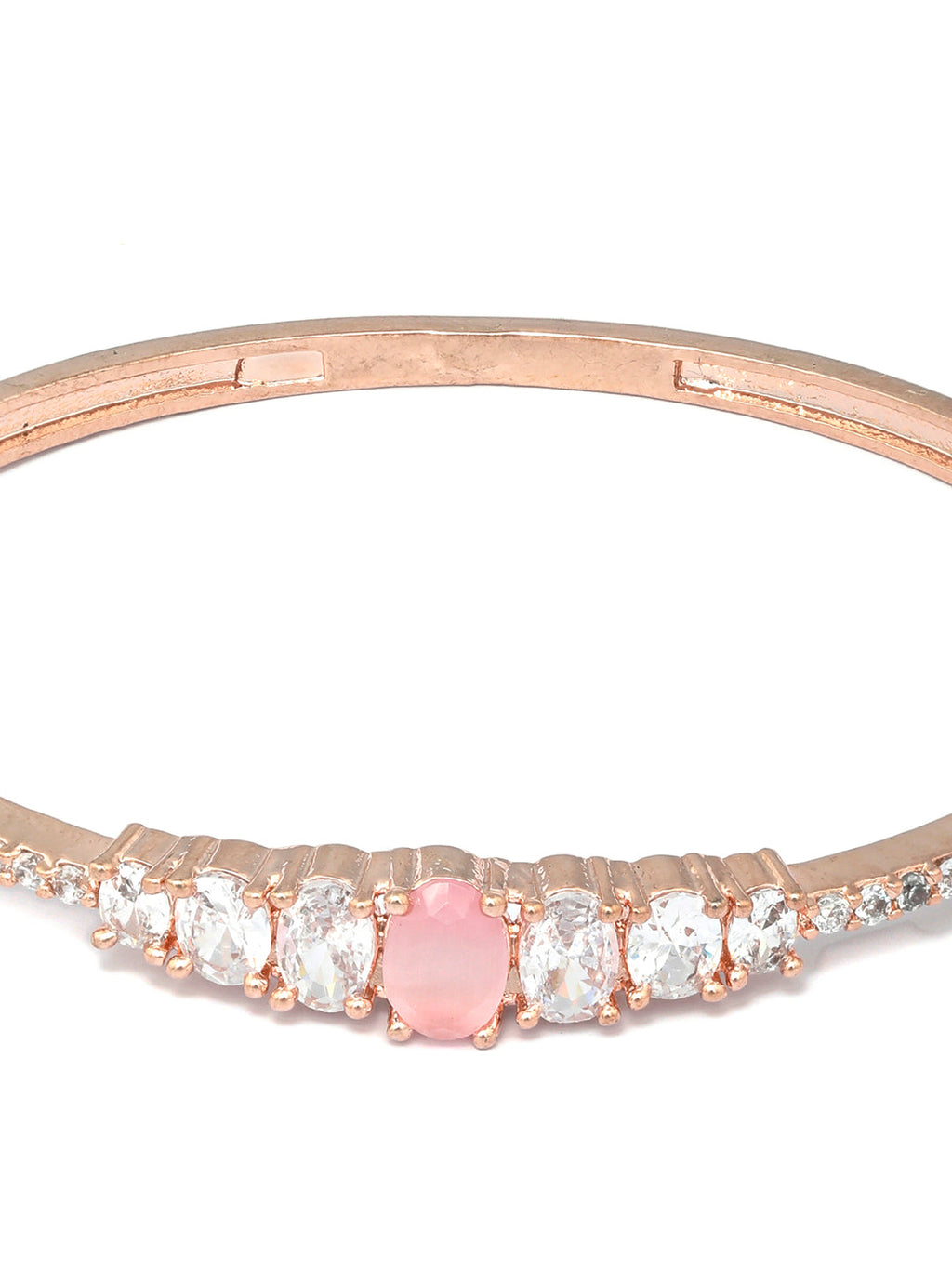 Priyaasi Women Pink Solitaire Rose Gold Bracelet - Swadesiicart