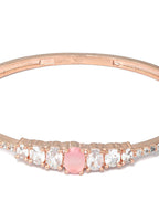 Priyaasi Women Pink Solitaire Rose Gold Bracelet - Swadesiicart