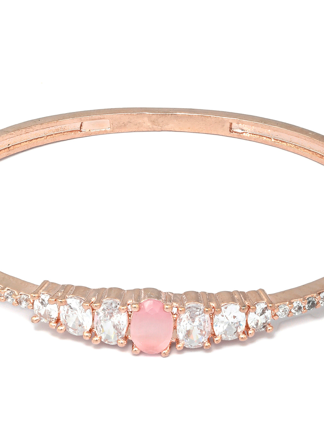 Priyaasi Women Pink Solitaire Rose Gold Bracelet - Swadesiicart