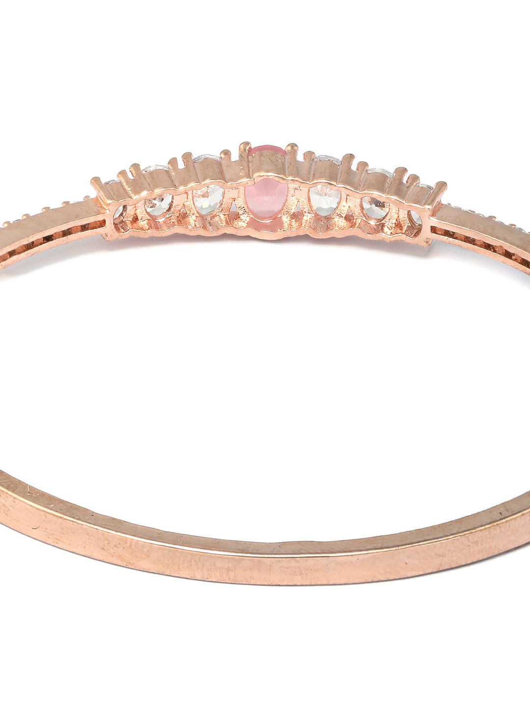 Priyaasi Women Pink Solitaire Rose Gold Bracelet - Swadesiicart