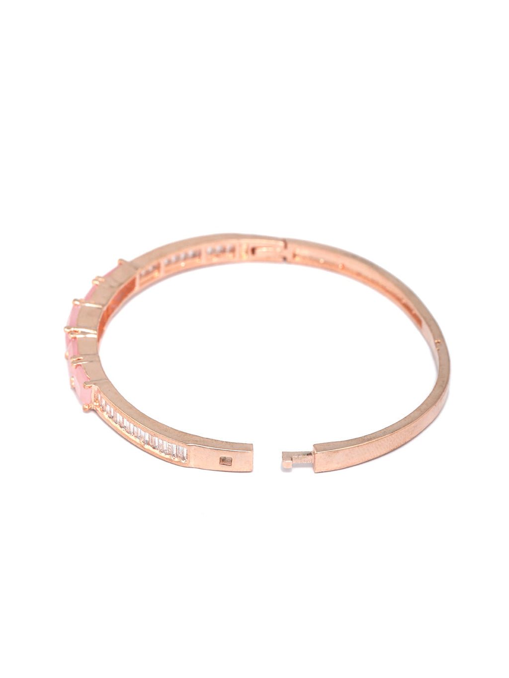 Priyaasi Women Pink Solitaire Rose Gold Bracelet - Swadesiicart