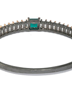 Priyaasi Women Green Stone Studded Dual Toned Baguette Bracelet - Swadesiicart