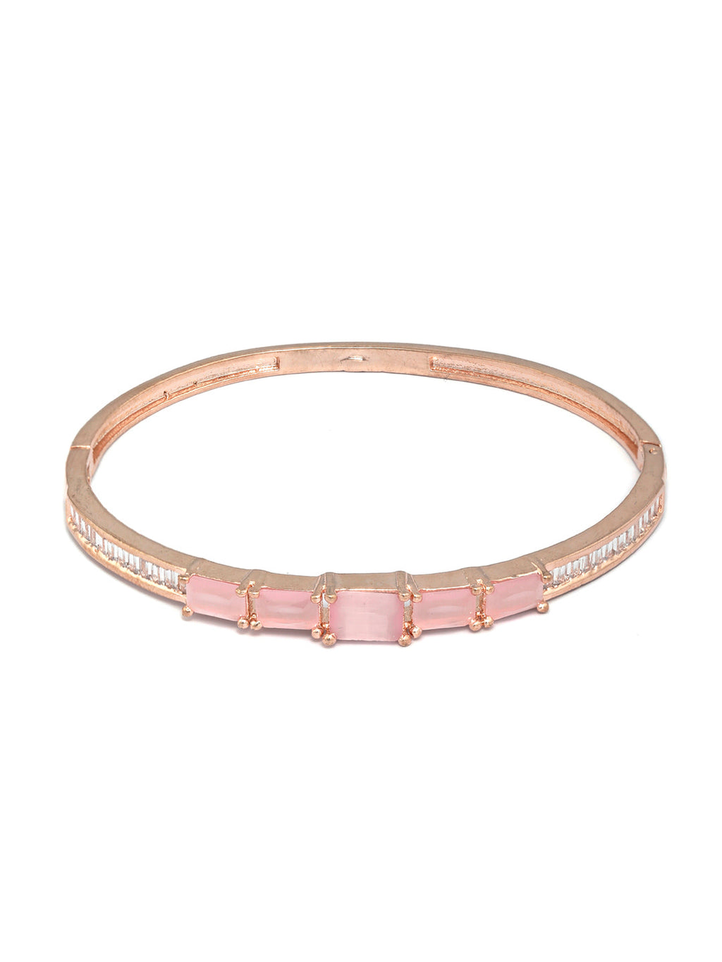 Priyaasi Women Elegant Pink Stone Rose Gold Bracelet - Swadesiicart