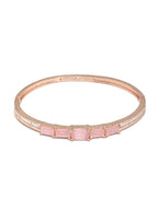 Priyaasi Women Elegant Pink Stone Rose Gold Bracelet - Swadesiicart