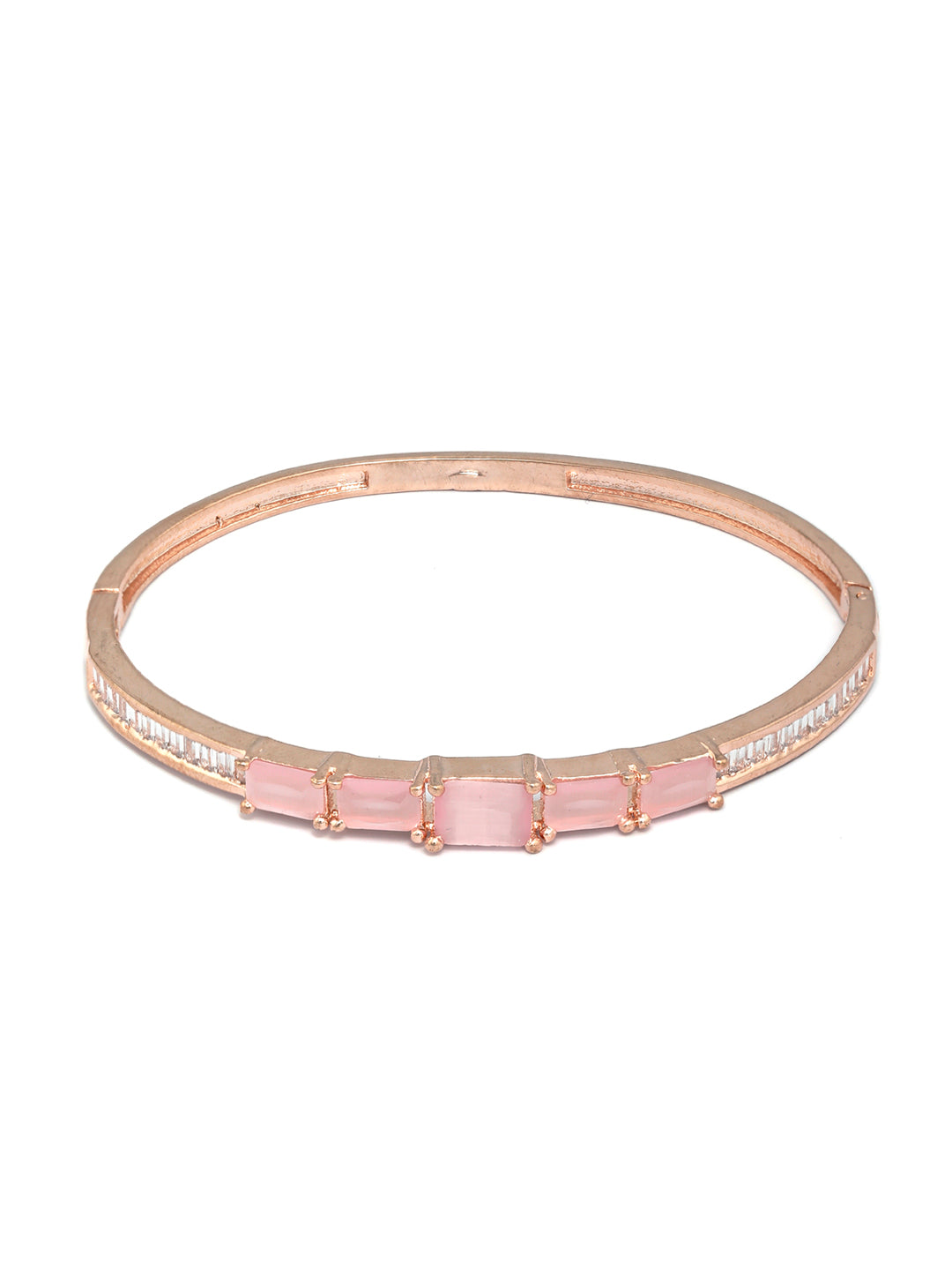 Priyaasi Women Elegant Pink Stone Rose Gold Bracelet - Swadesiicart