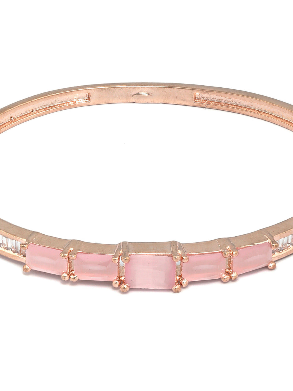 Priyaasi Women Elegant Pink Stone Rose Gold Bracelet - Swadesiicart