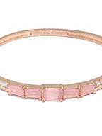 Priyaasi Women Elegant Pink Stone Rose Gold Bracelet - Swadesiicart