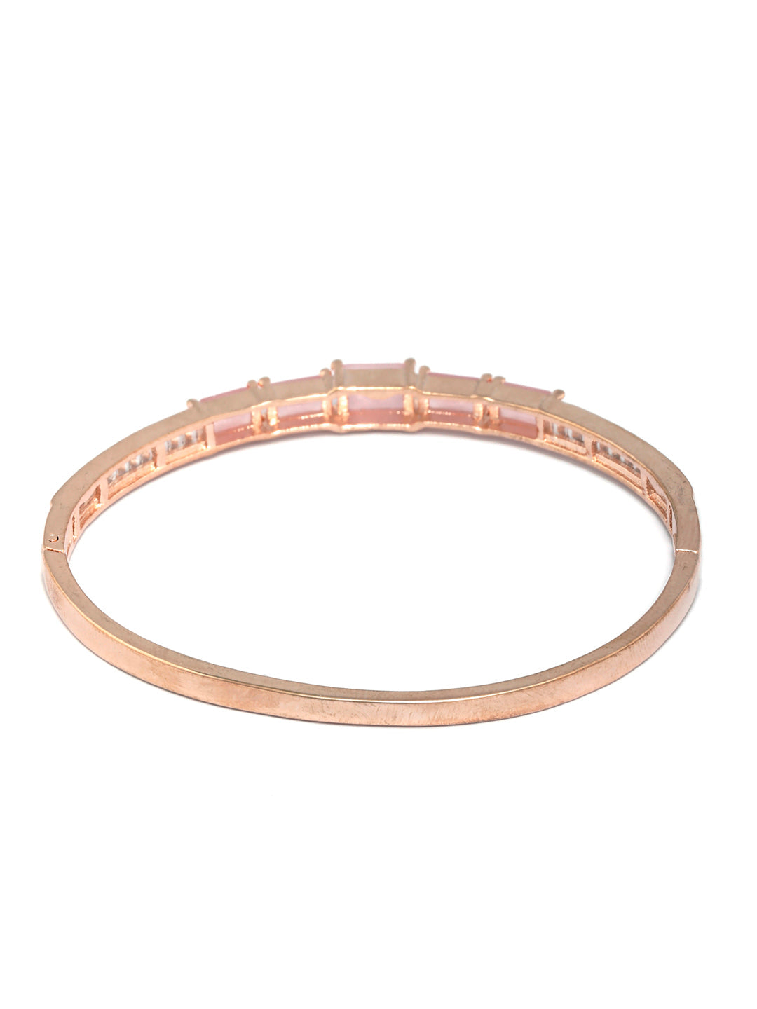 Priyaasi Women Elegant Pink Stone Rose Gold Bracelet - Swadesiicart