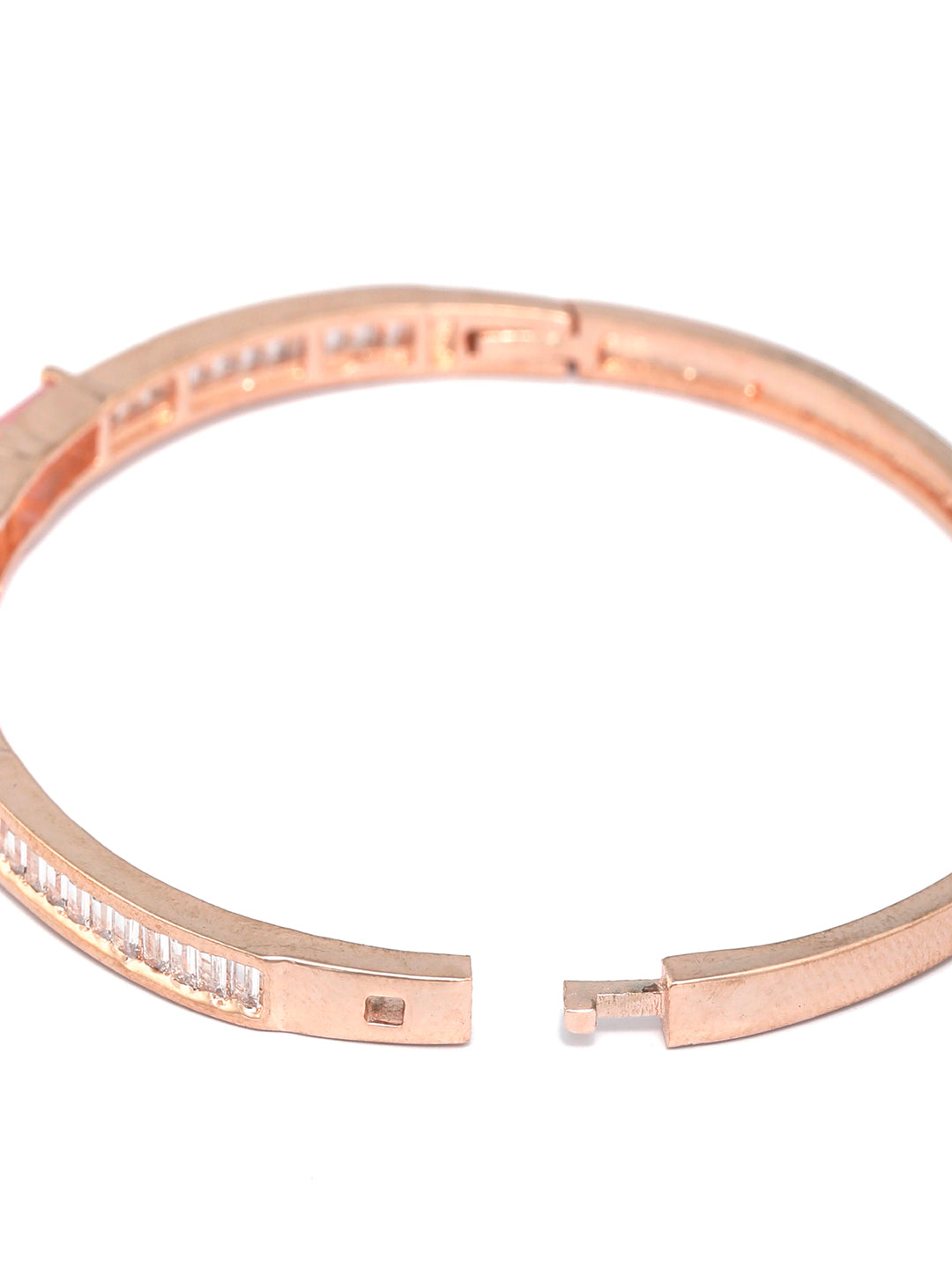 Priyaasi Women Elegant Pink Stone Rose Gold Bracelet - Swadesiicart