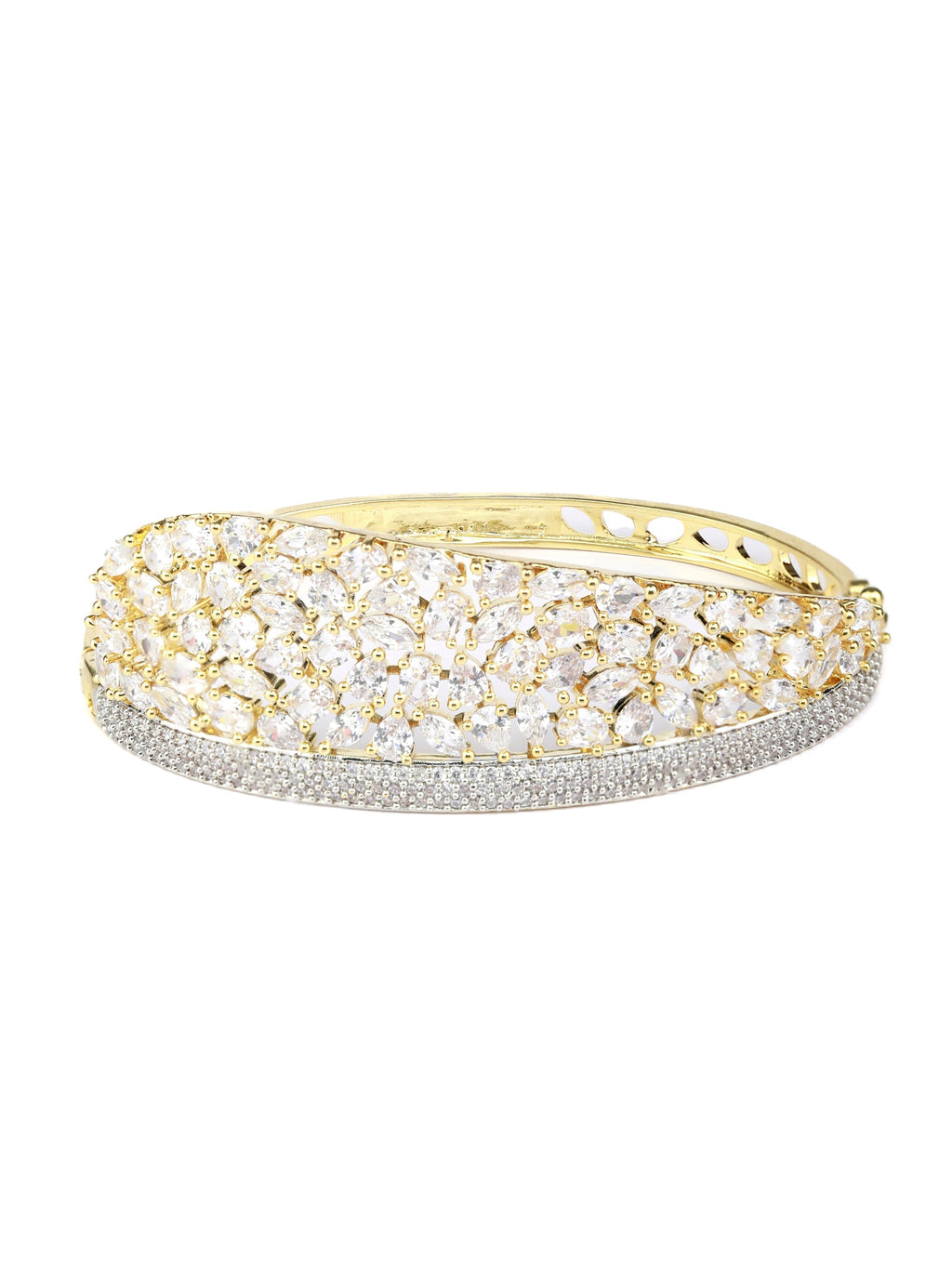 Priyaasi Women Gold-Polished American Diamond Bracelet - Swadesiicart
