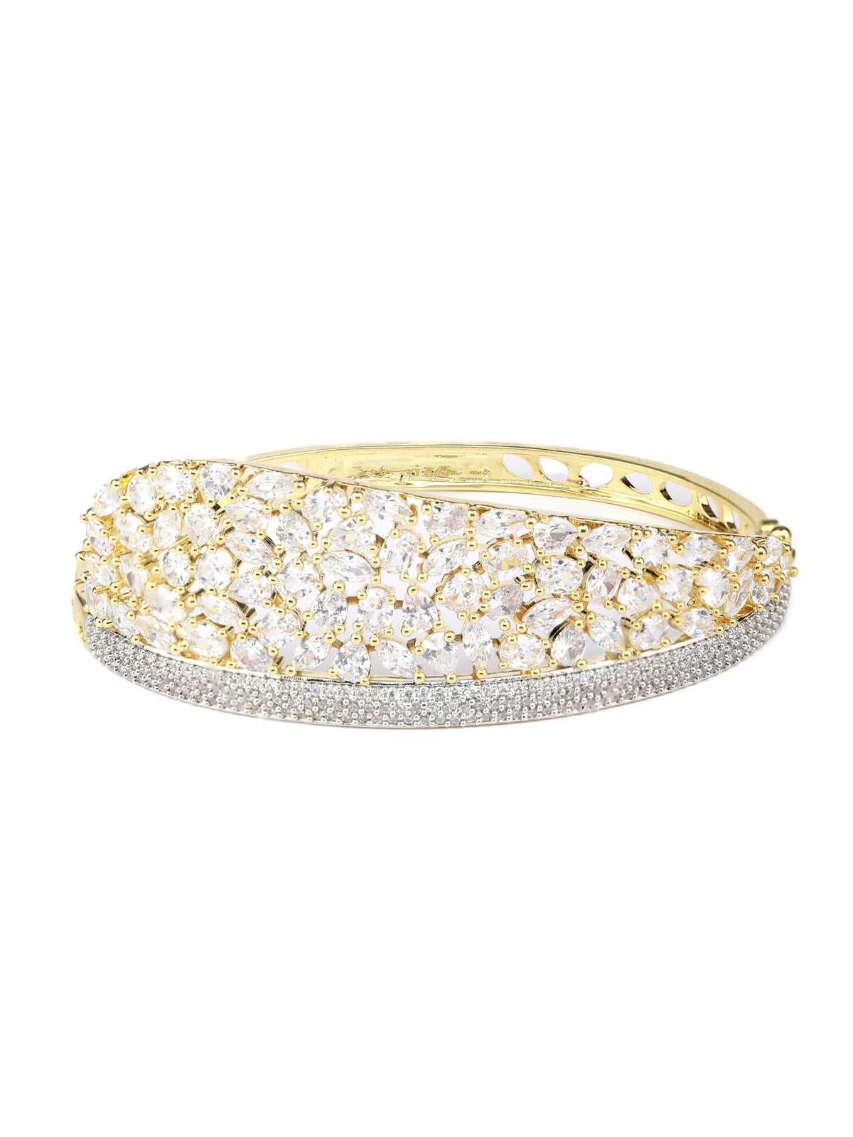 Priyaasi Women Gold-Polished American Diamond Bracelet - Swadesiicart