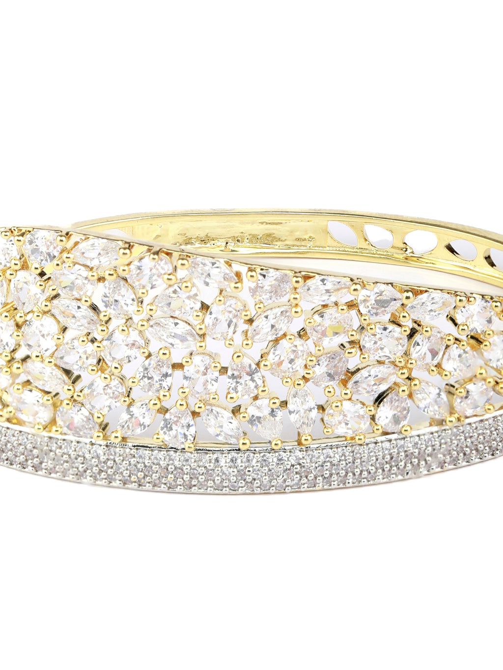 Priyaasi Women Gold-Polished American Diamond Bracelet - Swadesiicart
