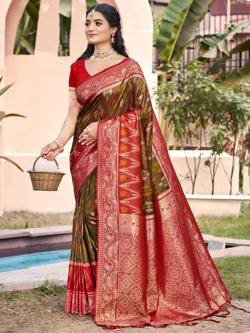Anaita Brown Silk Saree With Blouse Piece | Grocsy