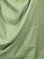 Weaving Mystery Handloom Pashmina Shawl-Kaani Zari - Pista | Grocsy
