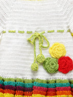 Chutput Kids White Ice Cream Design Solid Wool Frock | Grocsy