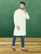 Even Apparels Men's Pure Cotton Yellow Kurta | Grocsy