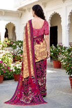 Sangam Prints Yellow Cotton Print Woven Work Traditional Saree | Grocsy