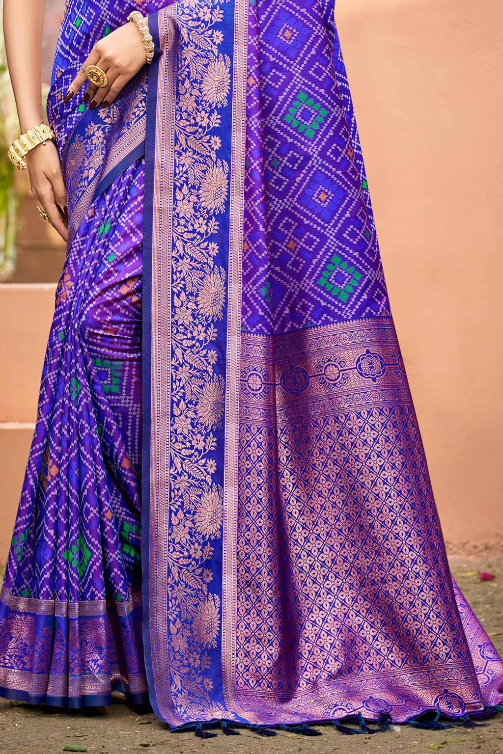 Sangam Prints Royal Blue Soft Silk Woven Work Traditional Saree | Grocsy
