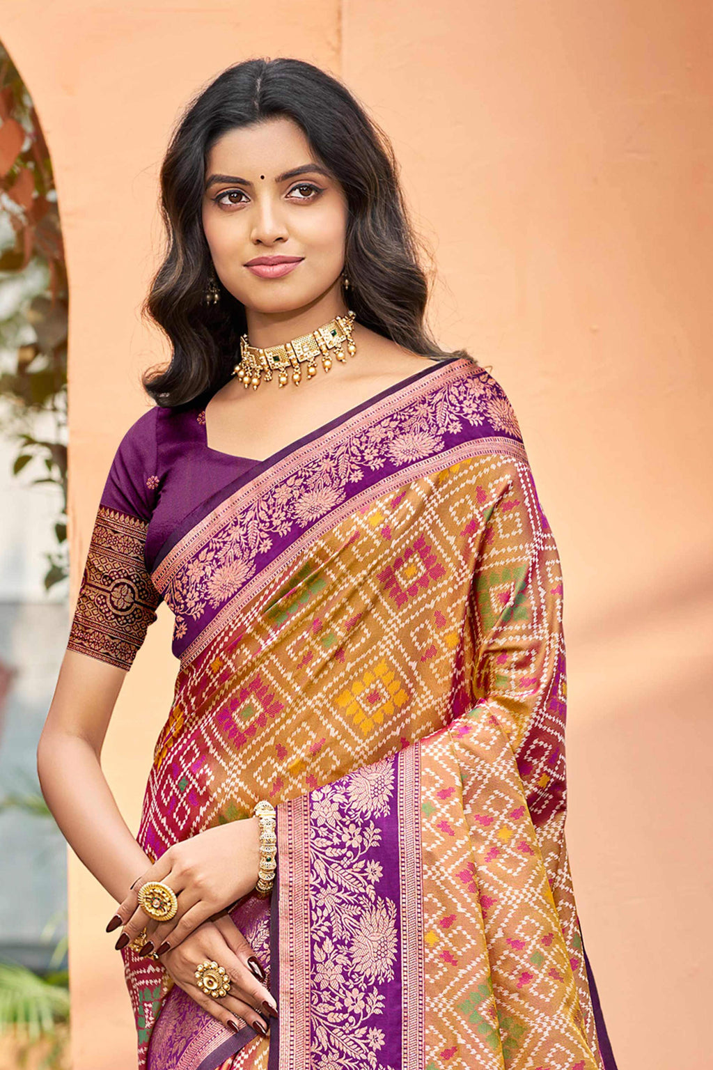 Sangam Prints Mustard Gold Soft Silk Woven Work Traditional Saree | Grocsy