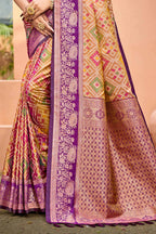 Sangam Prints Mustard Gold Soft Silk Woven Work Traditional Saree | Grocsy