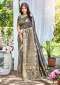 Sangam Prints Purple Assam Silk Woven Work Traditional Saree | Grocsy